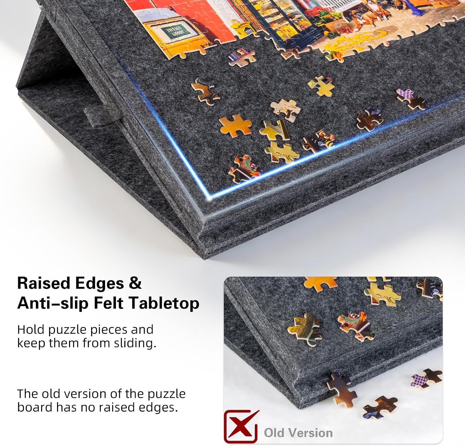Detalle de Lavievert Tilting Puzzle Board with 2-in-1 Stand & Cover, Felt Storage Case with 6 Drawers (up to 1,000 pieces)