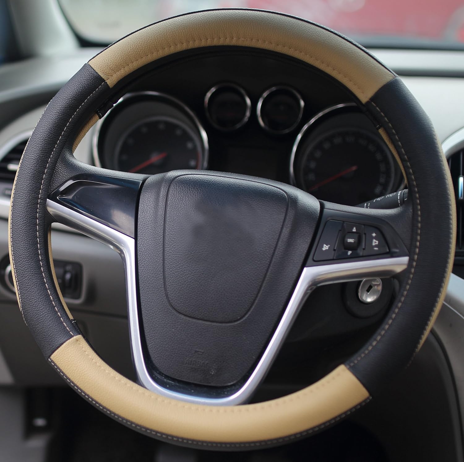 Detalle 2 de Mayco Bell 15-inch Car Steering Wheel Cover – Comfort, Durability and Safety (Beige)