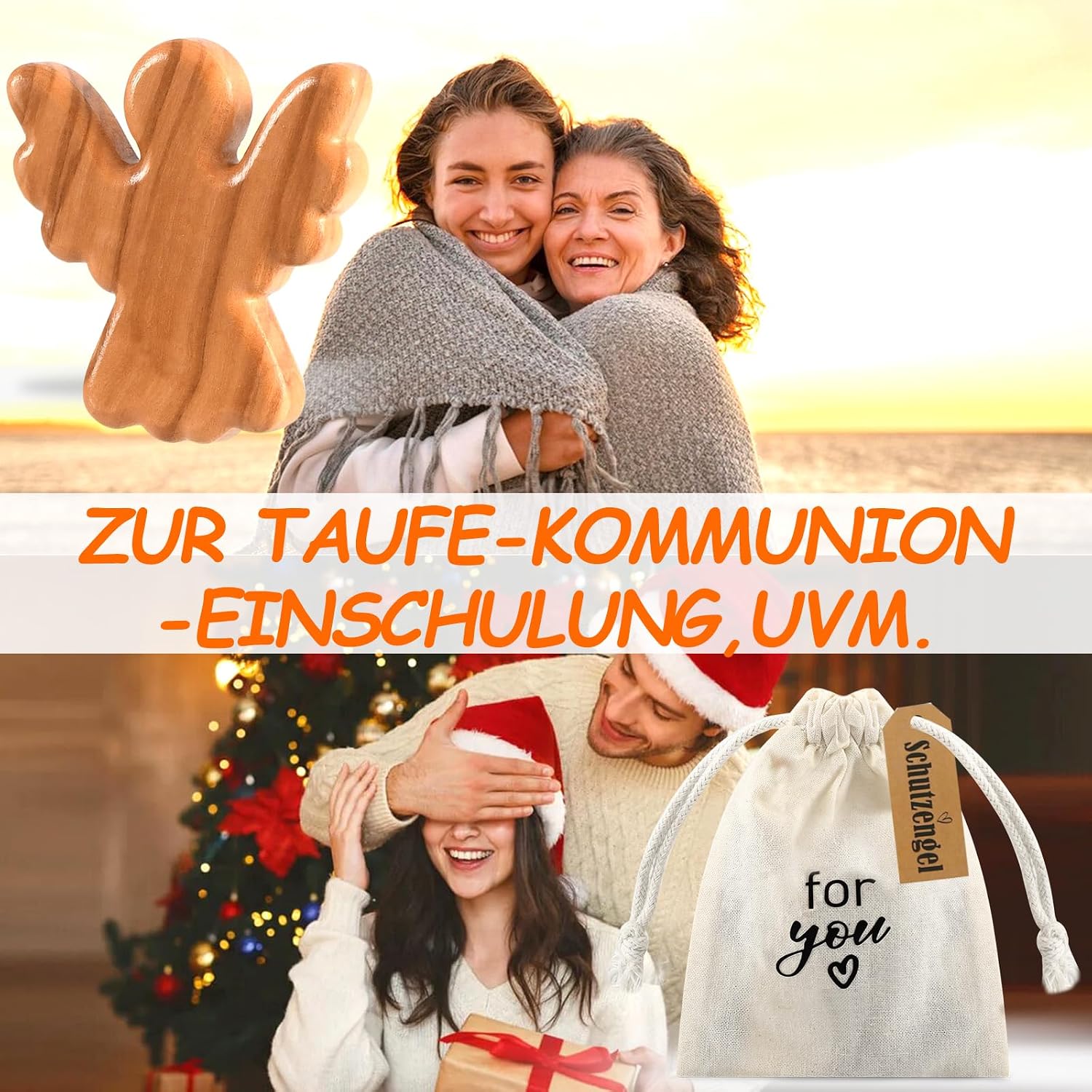 Thumbnail 6 de Guardian Angel Olivenholz Schutzengel