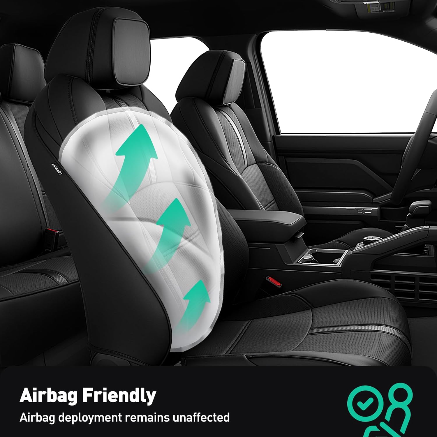 Thumbnail 6 de DiffCar® Faux Nappa Leather Seat Covers for 2024–2026 Toyota Tacoma Double Cab (Gas Only) — Full Set, Black