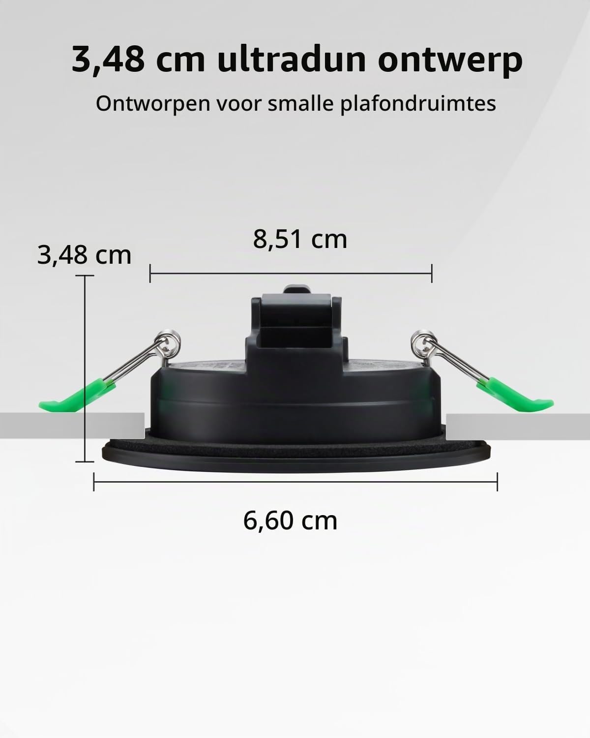Detalle de Bojim SMD010 LED-inbouwspots, zwart, 10 stuks, IP65, 4000 K
