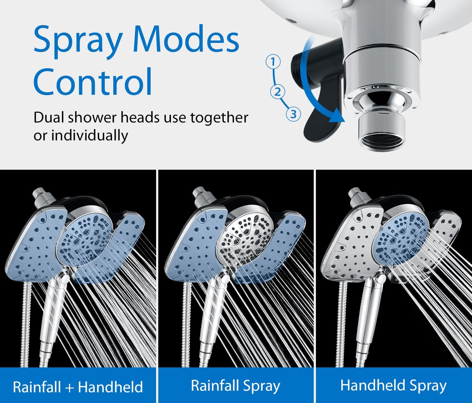 Detalle de INAVAMZ 2-in-1 10" Shower Head 2.5GPM