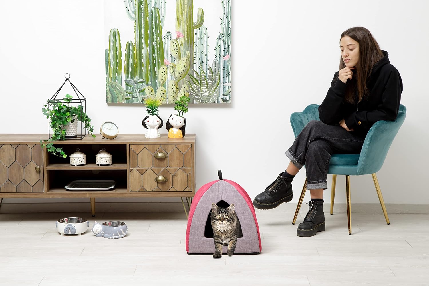 Detalle 2 de Lettino Baroni Home 40x40x36 cm per cane e gatto 🐾