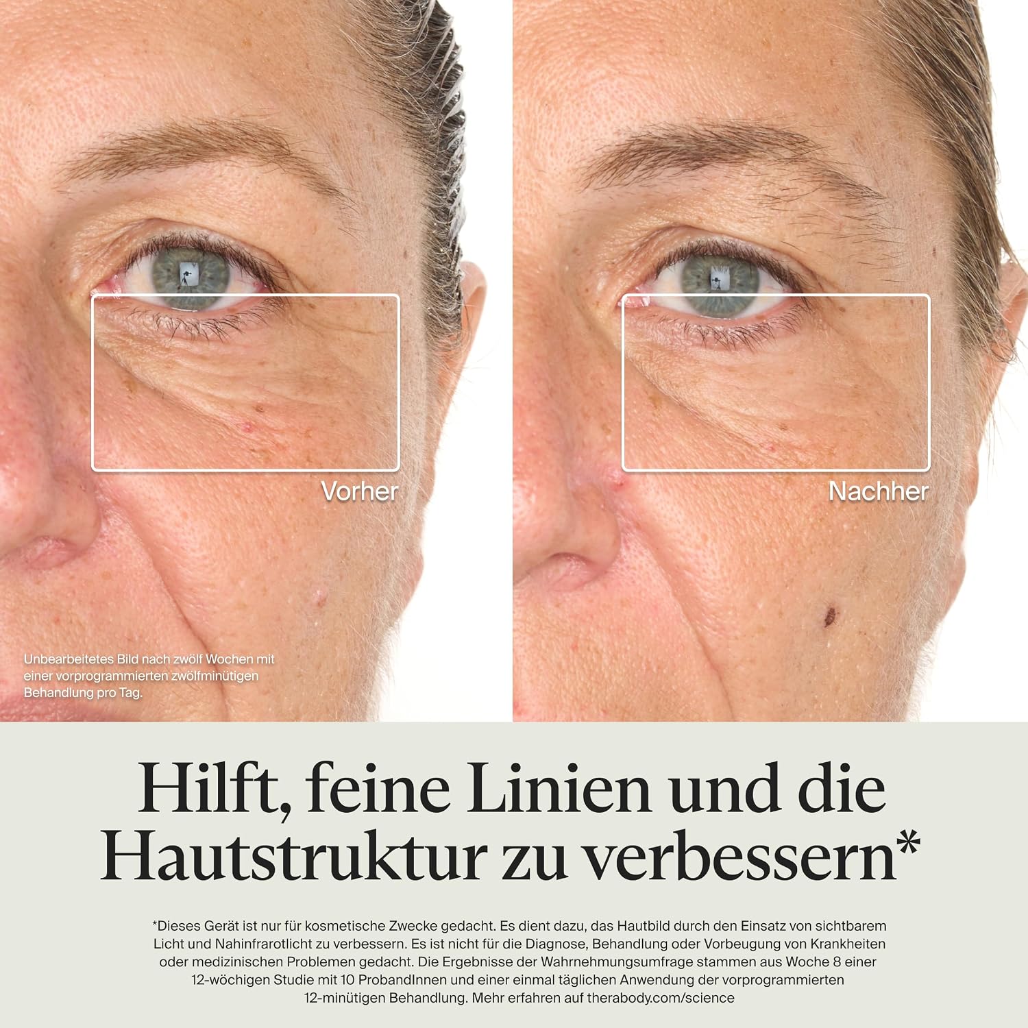 Detalle de Therabody Mask Glo LED-gesichtsmaske mit Rot-, Blau- & Infrarotlicht sowie Vibrationsmassage