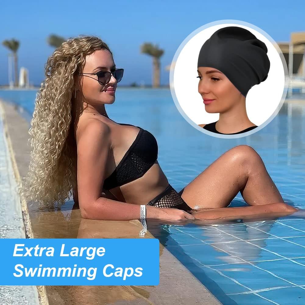 Detalle de AMFUN Silicone swim cap with ear covers