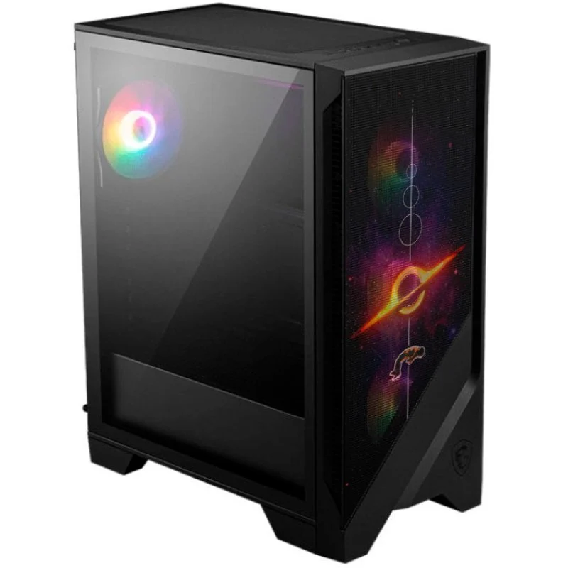 Detalle 2 de MSI MAG FORGE 121A AIRFLOW ARGB: Torre ATX con 4 ventiladores ARGB y panel de vidrio templado (Space Edition)