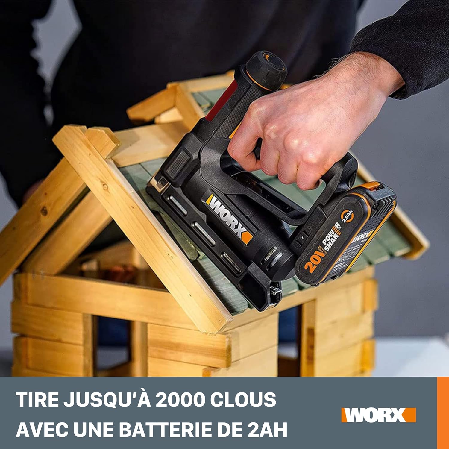 Thumbnail 4 de WORX Agrafeuse et Cloueuse de Finition sans Fil 20V WX843.9 – 2 en 1, 60 clous/min, sans batterie ni chargeur