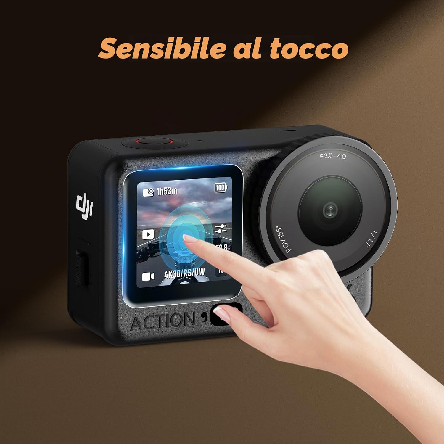 Detalle de AMAZEAR Pellicola Protettiva per Lente e Schermo DJI Osmo Action 6 – Set in Vetro Temperato per Action 6 Pro