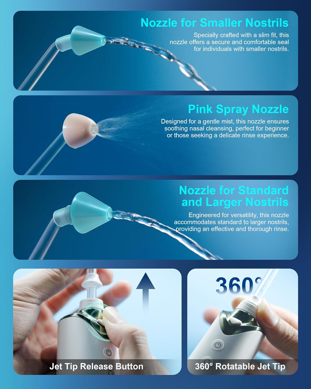 Detalle 2 de Maoever Electric Nasal Irrigator 6 tips 🫧