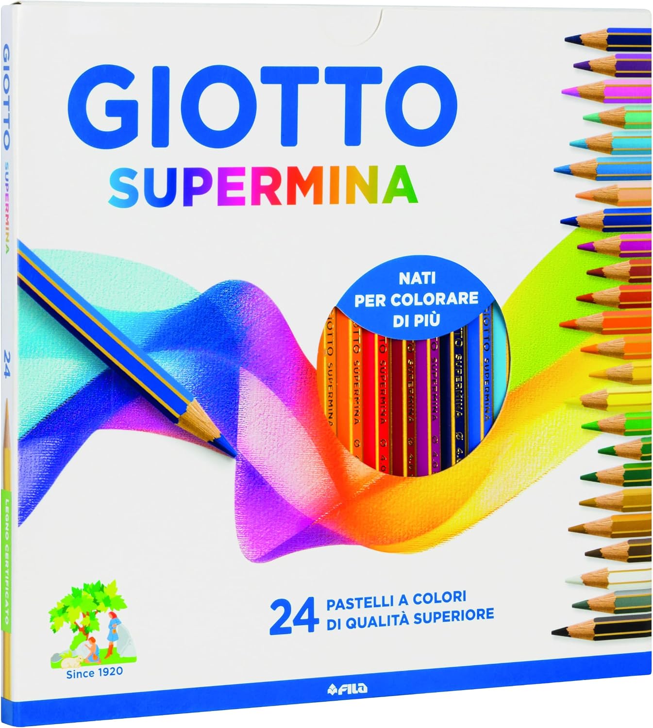 Detalle de GIOTTO Supermina - Astuccio da 24 Matite a Pastello Colorate 3,8 mm