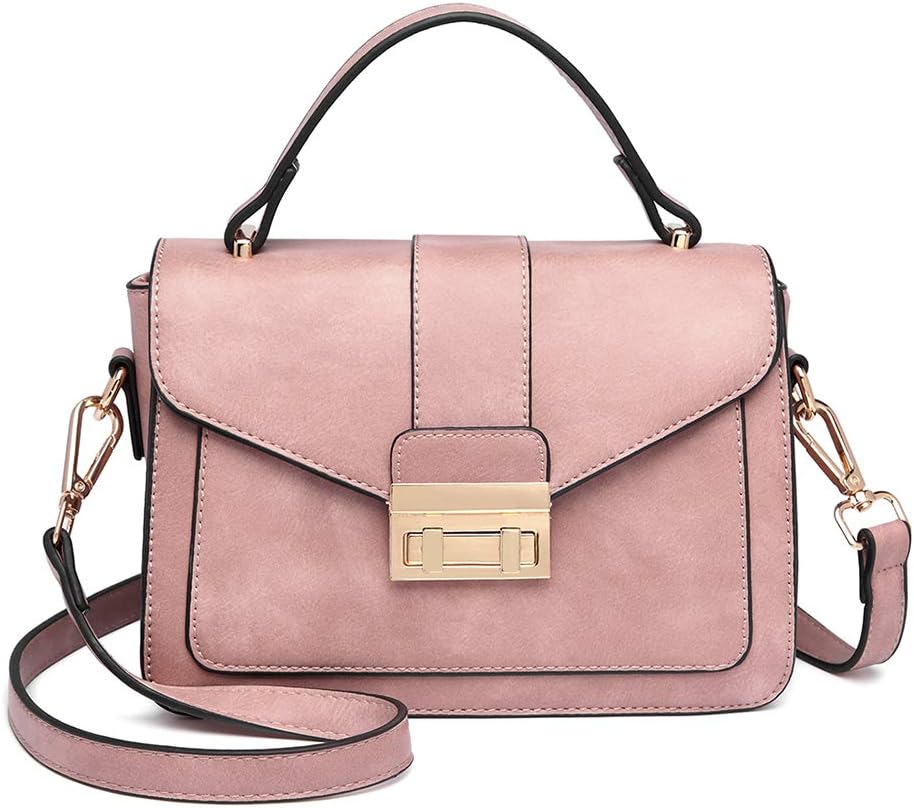Detalle de Miss Lulu sac à main femme en PU cuir avec bandoulière amovible (22 x 9,5 x 16 cm)