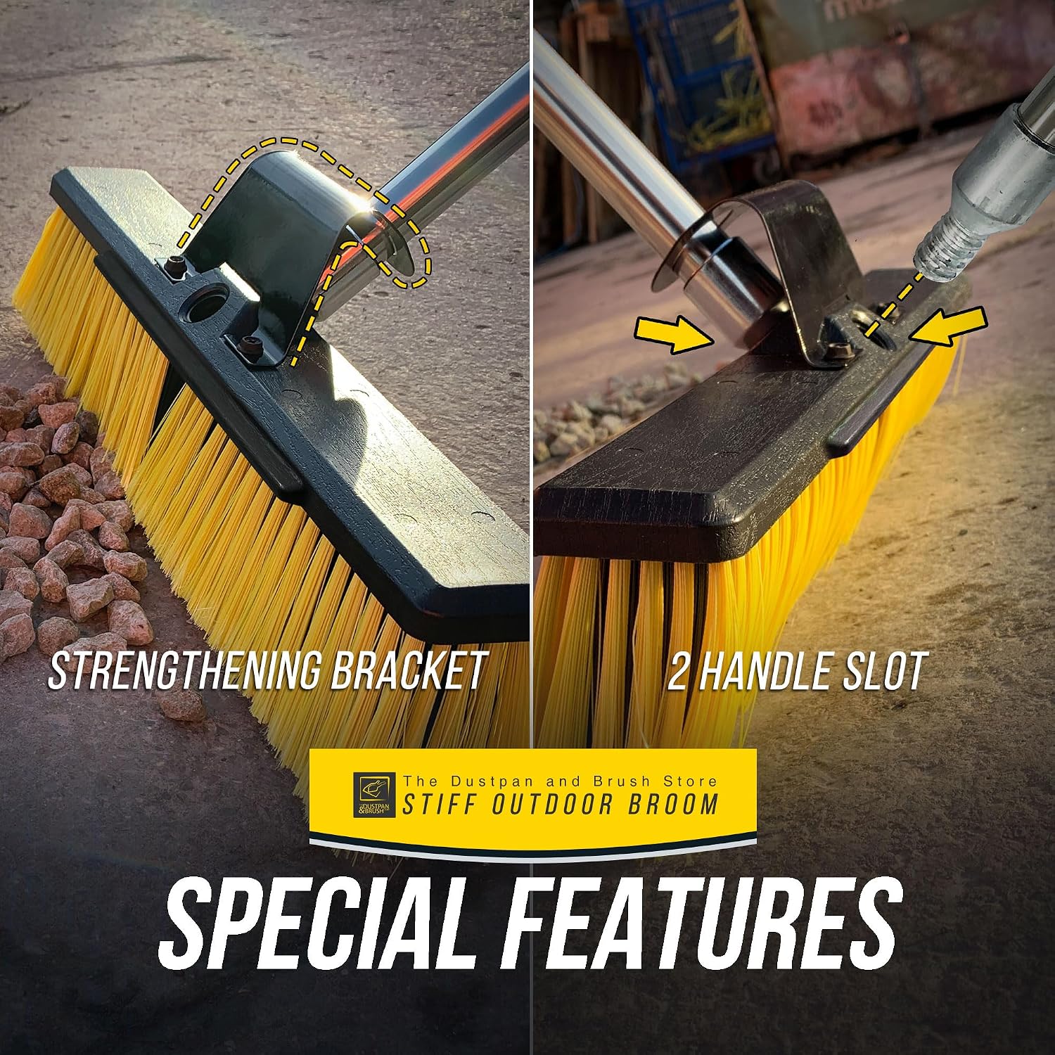 Detalle de Heavy Duty Garden Broom 16" Stiff Brush