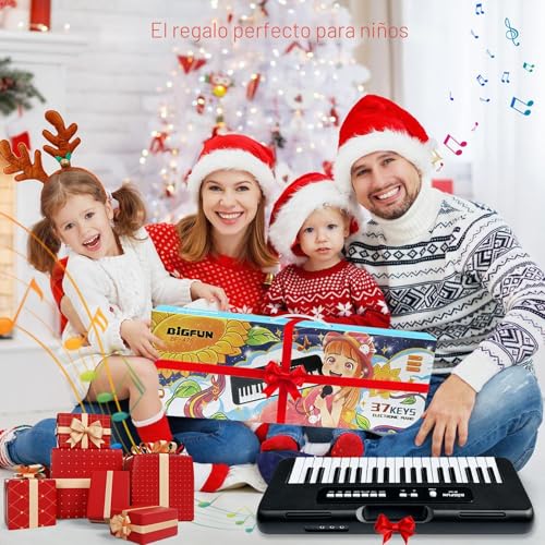 Detalle de Teclado de Piano para Niños con 37 Teclas y Micrófono de Noaideoi – juego educativo portátil
