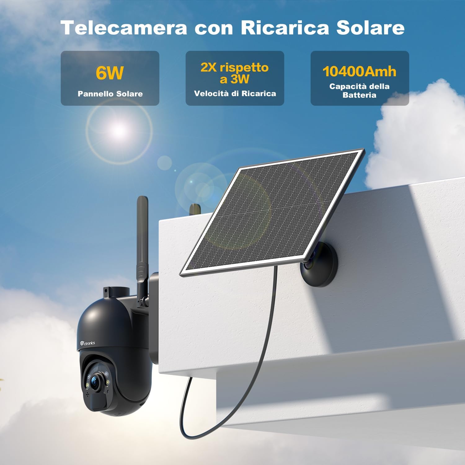 Detalle de Ctronics 2,5K 4G LTE telecamera IP66