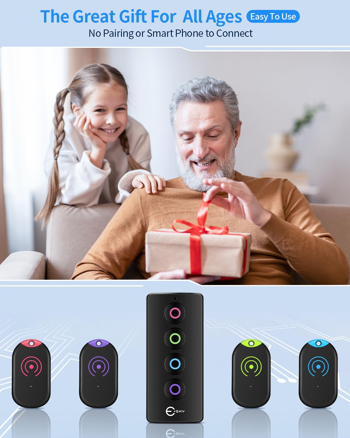 Thumbnail 6 de Esky Ultra Slim Key Finder with 80dB sound and 4 receivers (wallet & remote locator)
