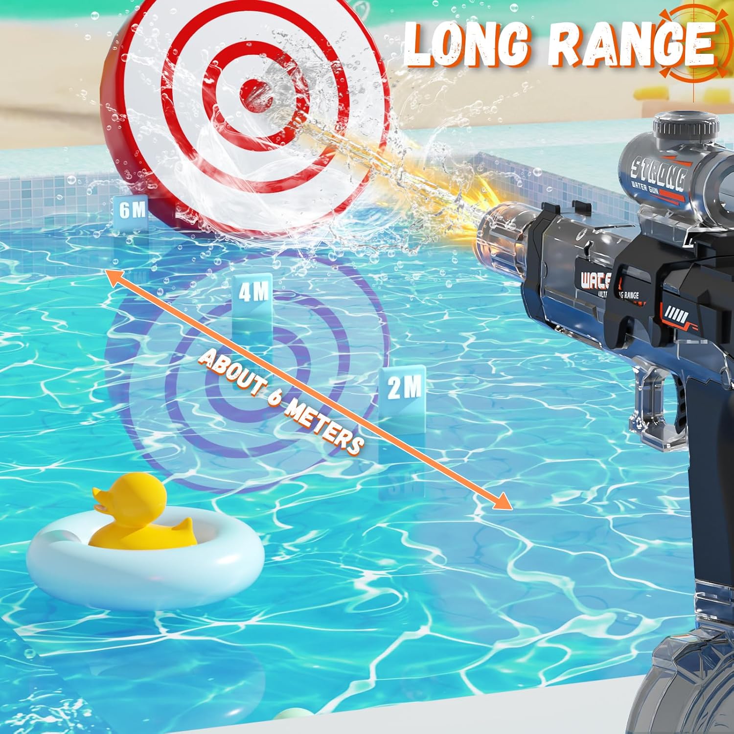 Thumbnail 2 de Doloowee Electric Water Gun: 300ml, 6m Range, LED Lights for Night Play