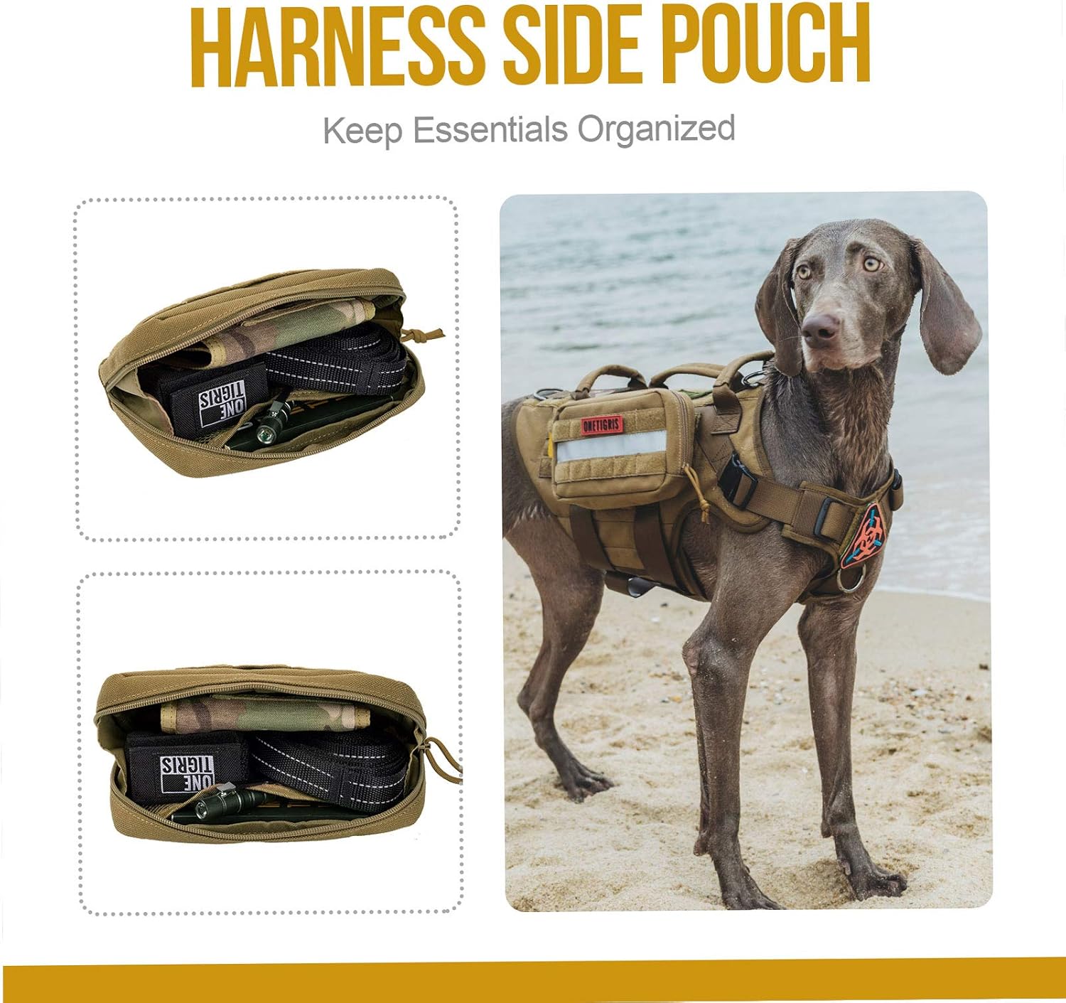 Thumbnail 6 de OneTigris Lot de 2 sacs de nourriture pour chien (grand espace) avec bandes réfléchissantes