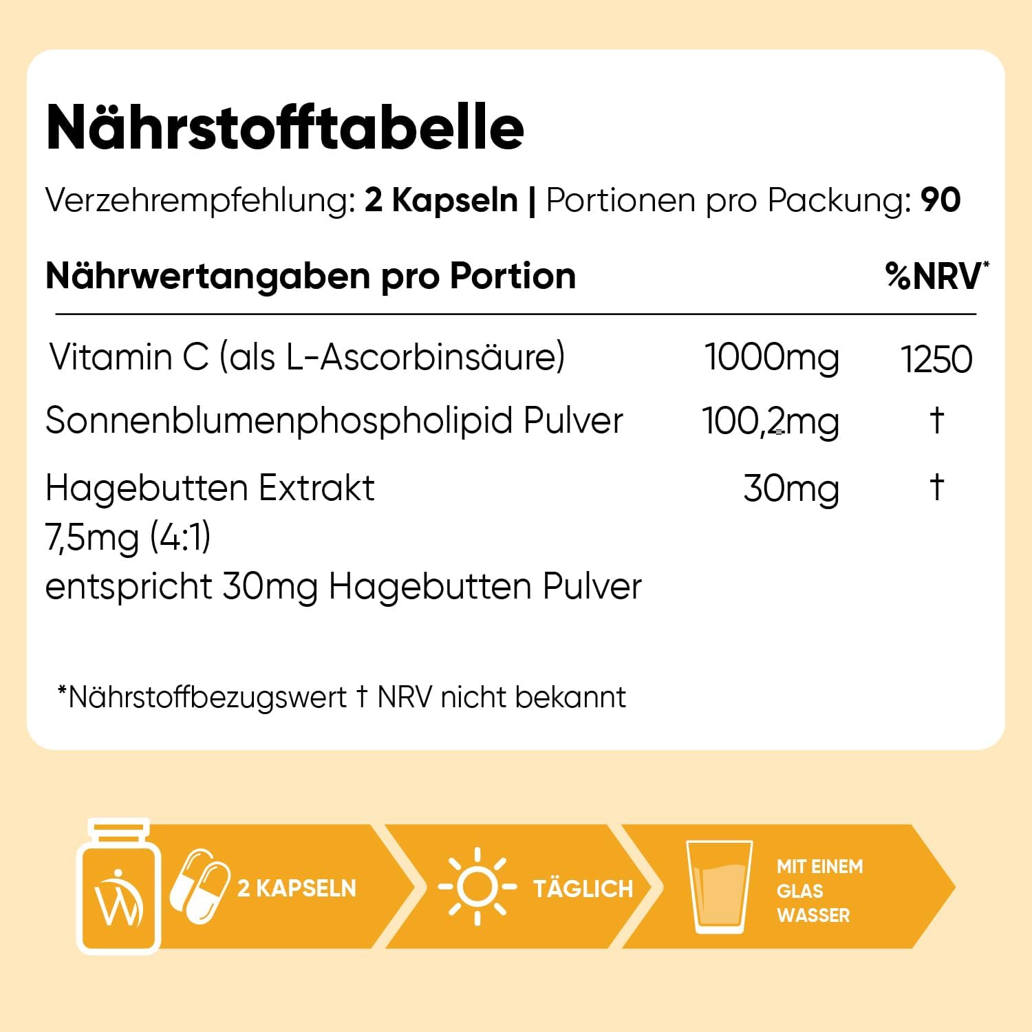 Detalle de WeightWorld Liposomales Vitamin C 1000 mg (180 vegane Kapseln) mit Sonnenblumenphospholipiden & Hagebutte