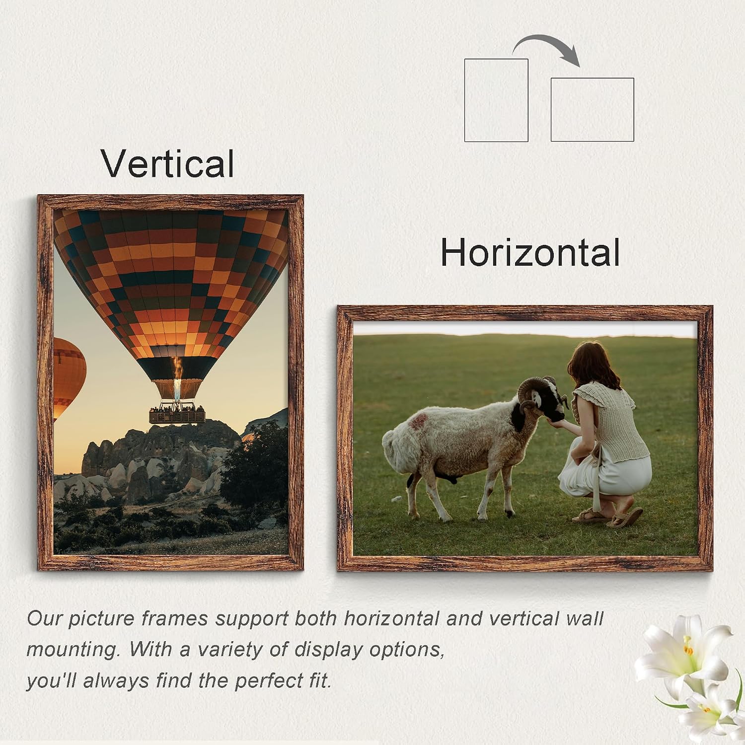 Thumbnail 5 de Fisnish 13x19 Picture Frame, Classic Brown – Wall Mount Poster Frame (1 Pack)