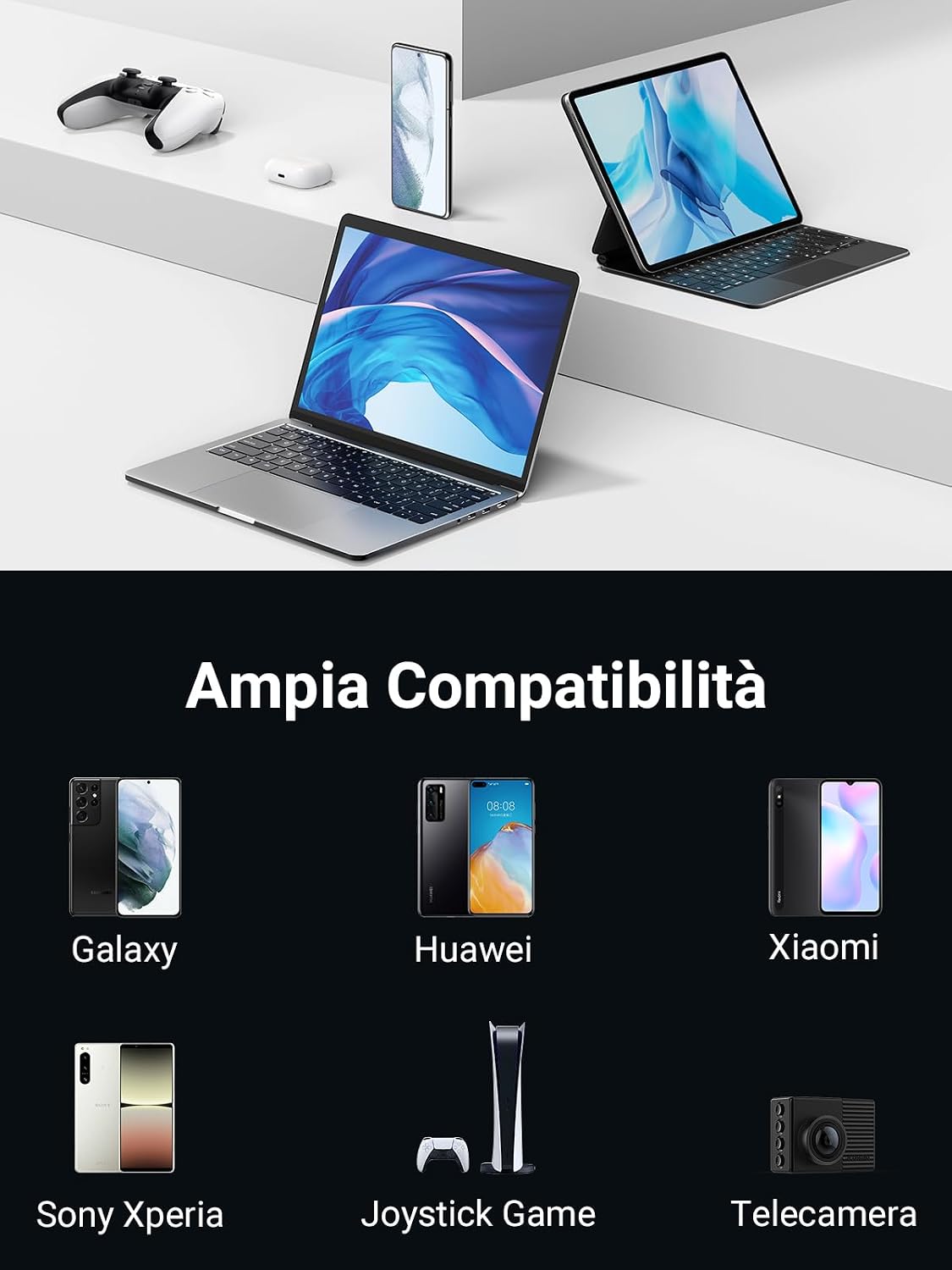 Thumbnail 5 de UGREEN Cavo USB-C 90 gradi 3A in nylon da 2 m (USB-A a USB-C) con ricarica rapida QC 3.0