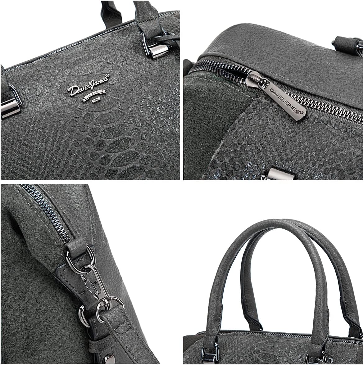 Thumbnail 3 de David Jones sac bowling femme gris façon serpente, bandoulière amovible