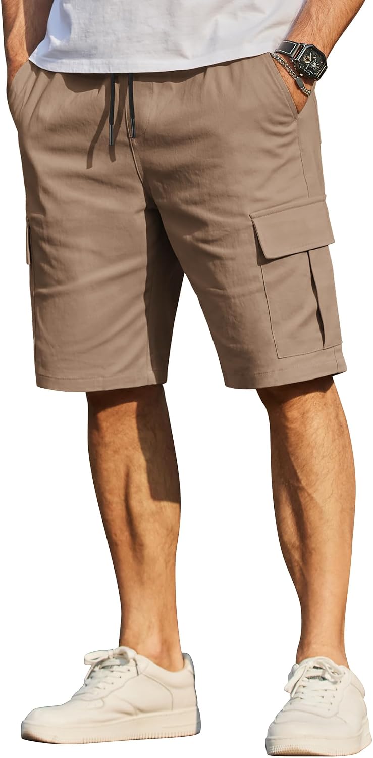 Thumbnail 1 de COOFANDY Pantaloncini da Uomo in Cotone Cargo Shorts con Vita Elastico e 6 Tasche