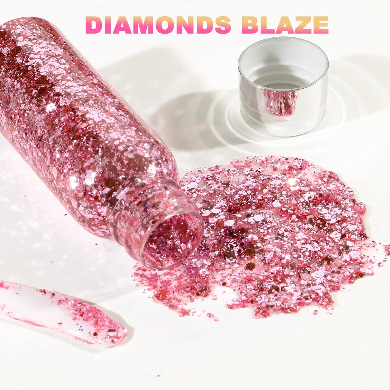 Detalle de URAQT glitter corpo e viso rosa