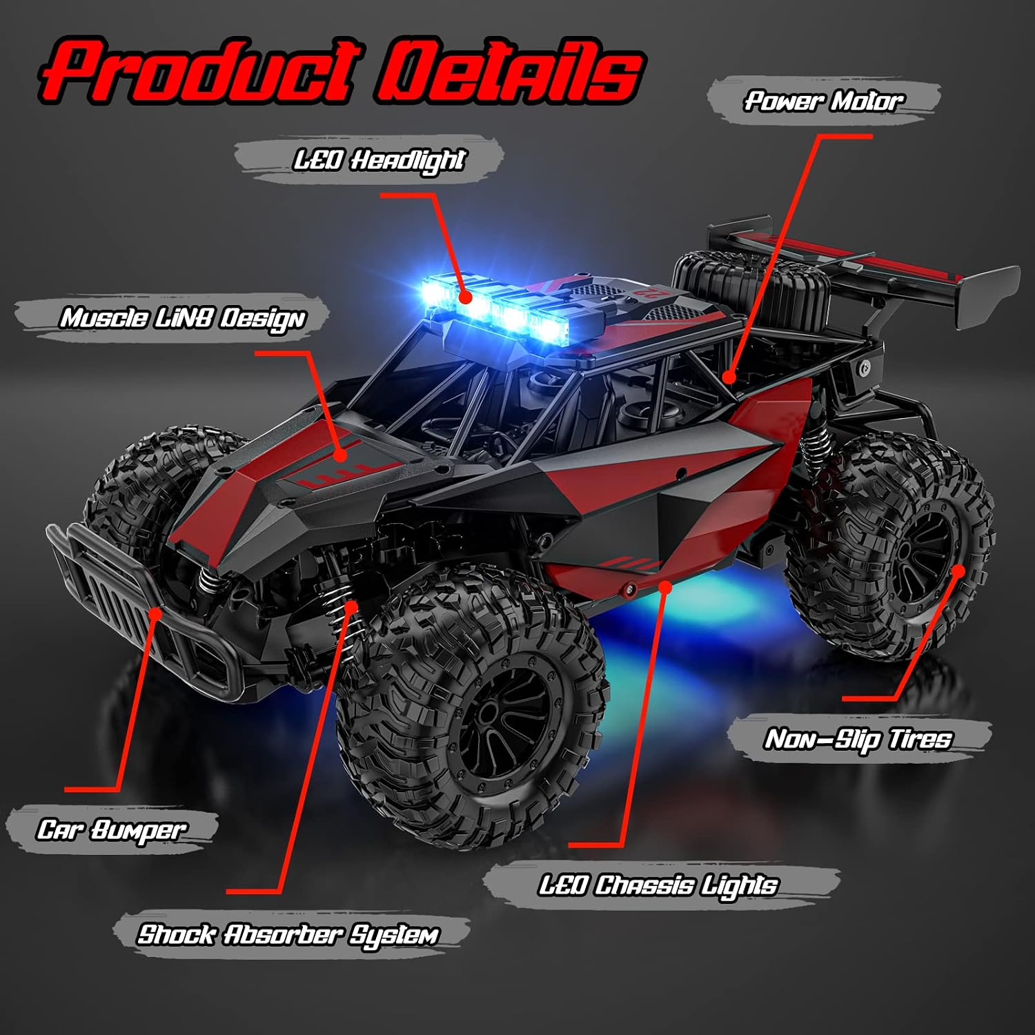Thumbnail 3 de BLUEJAY 1809 RC Monster Truck, 1:12 Scale, 33 km/h, 2.4 GHz