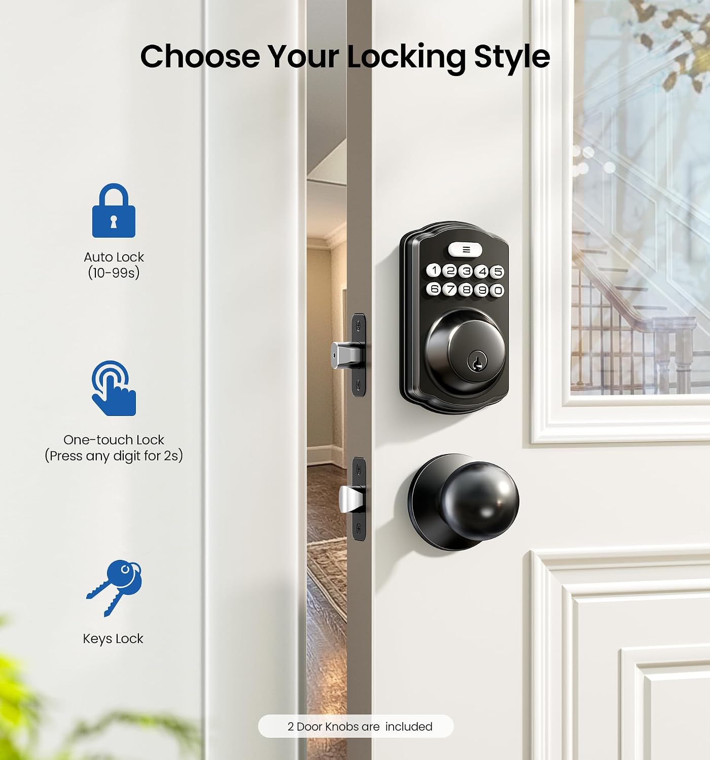 Thumbnail 2 de Veise Keyless Entry Deadbolt Matte Black