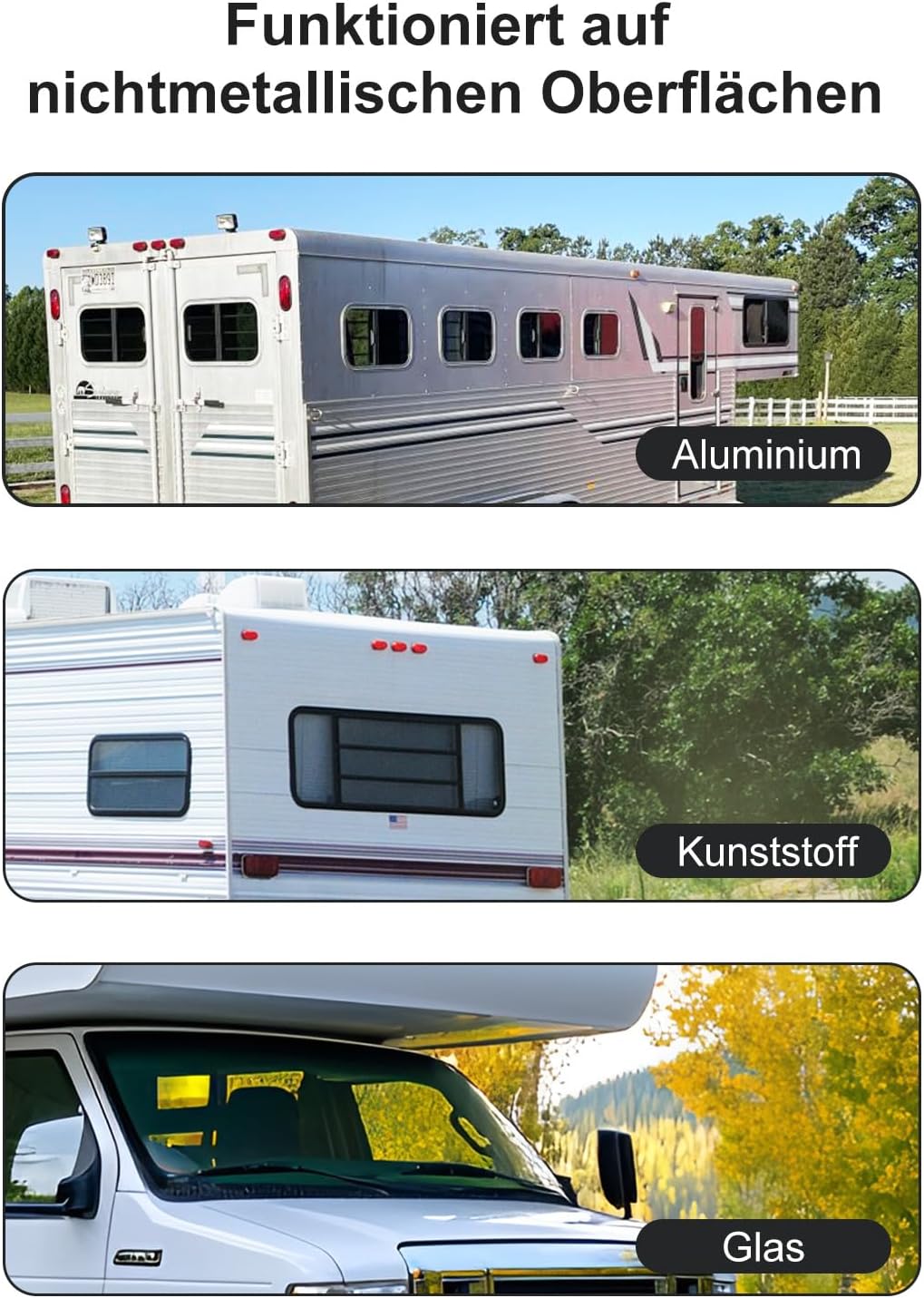 Detalle de Metallplatte für Magnetische Rückfahrkamera (11,6 × 8 cm) – robustes Montagebase für Wohnmobile, Anhänger und LKWs