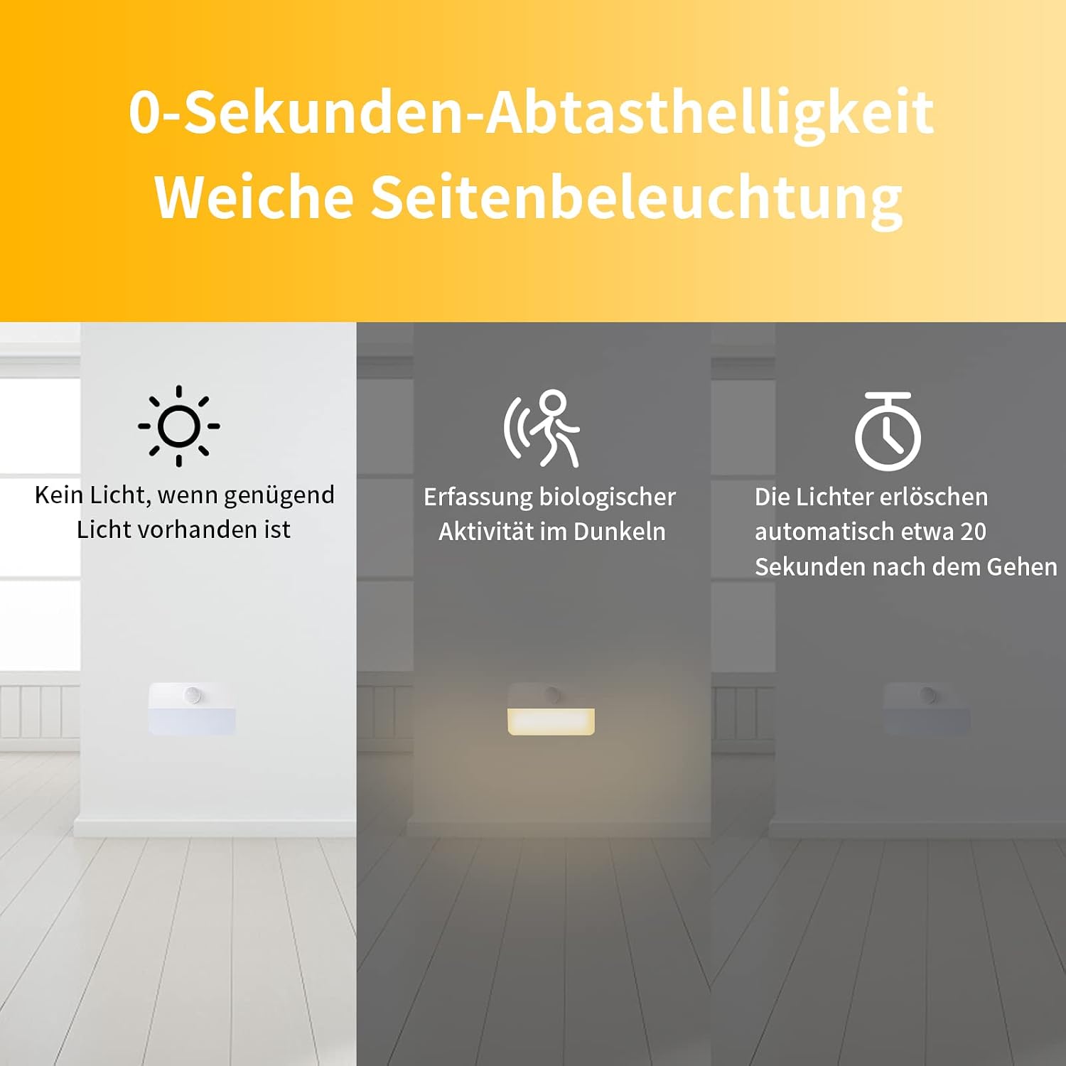 Detalle de SAMALICAR LED Nachtlicht Bewegungsmelder 3000K