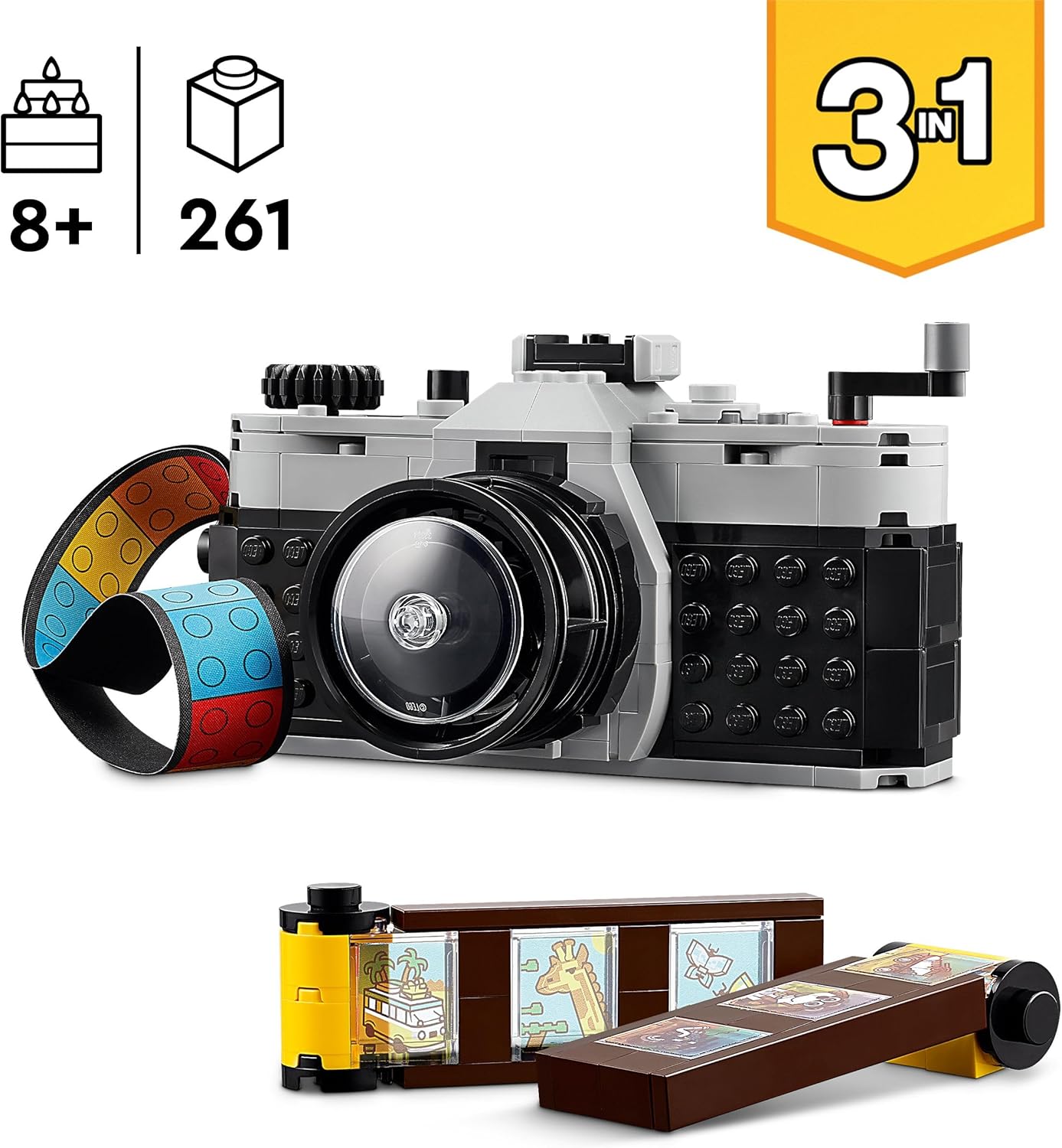 Detalle 2 de LEGO Creator 3in1 Retro Camera Toy: Camera, Video Camera and TV Set (31147)