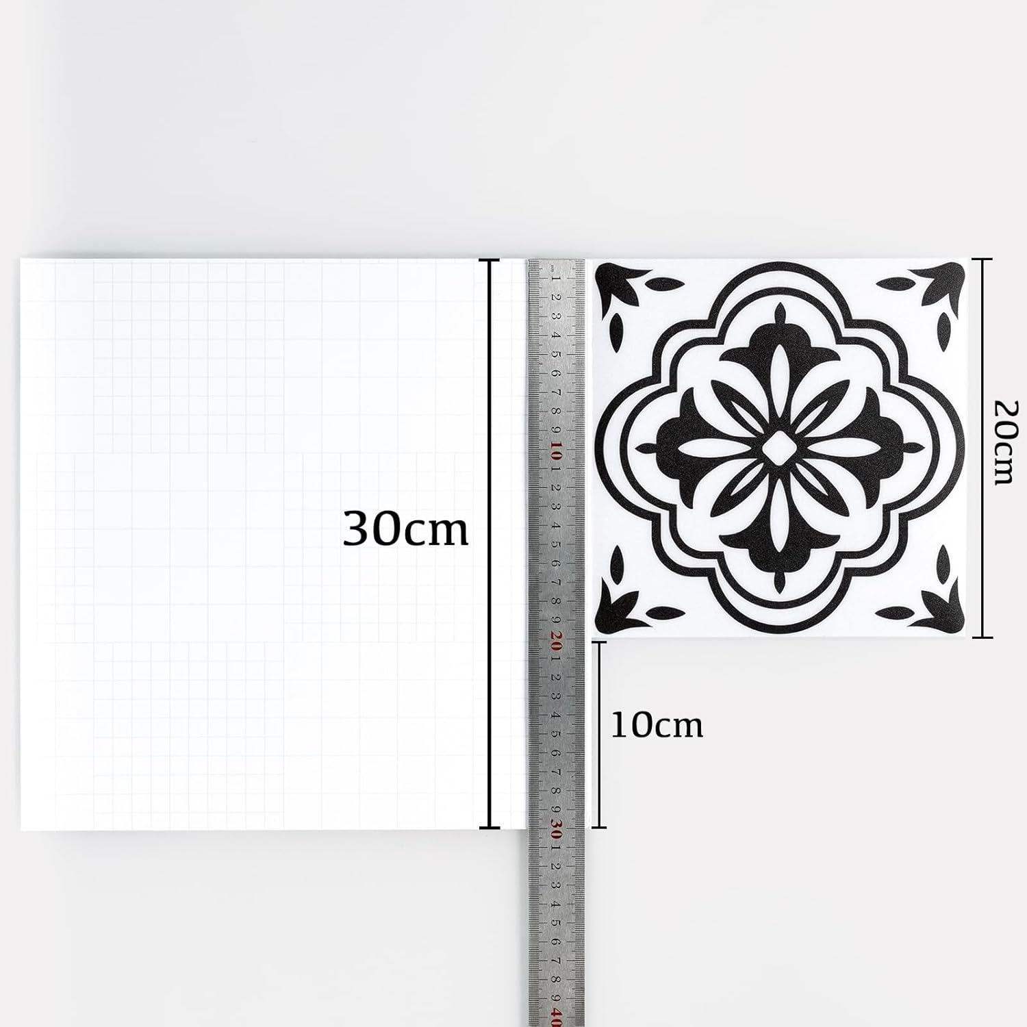 Thumbnail 5 de Elffloor self-adhesive vinyl floor tiles (Black & White pattern) 20x20cm, waterproof, 10 pack