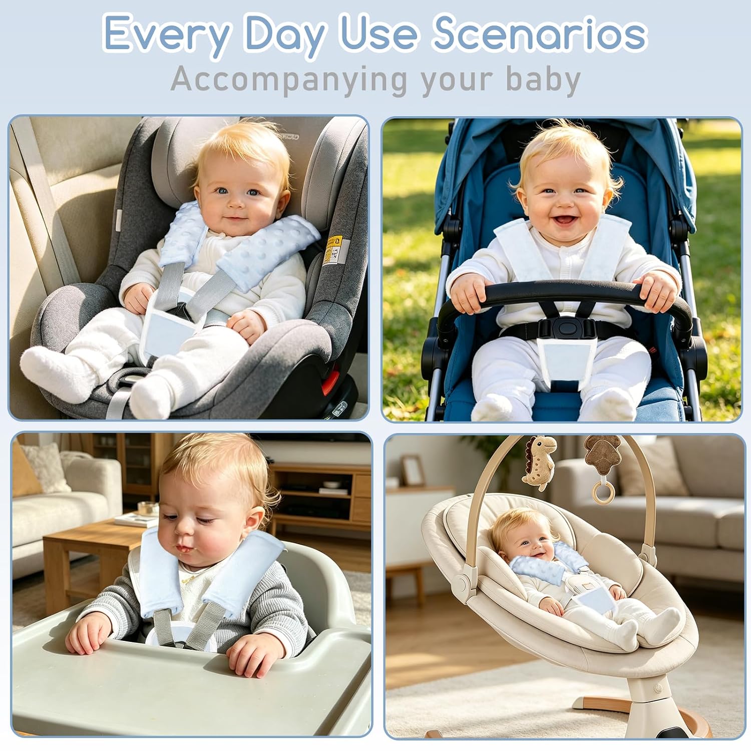 Detalle 2 de Hooyax Baby Car Seat Strap Pads, 3-Piece Set