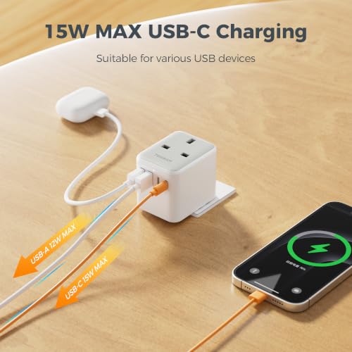 Detalle 2 de TESSAN Universal Travel Adapter with 2 USB C and 2 USB A Ports
