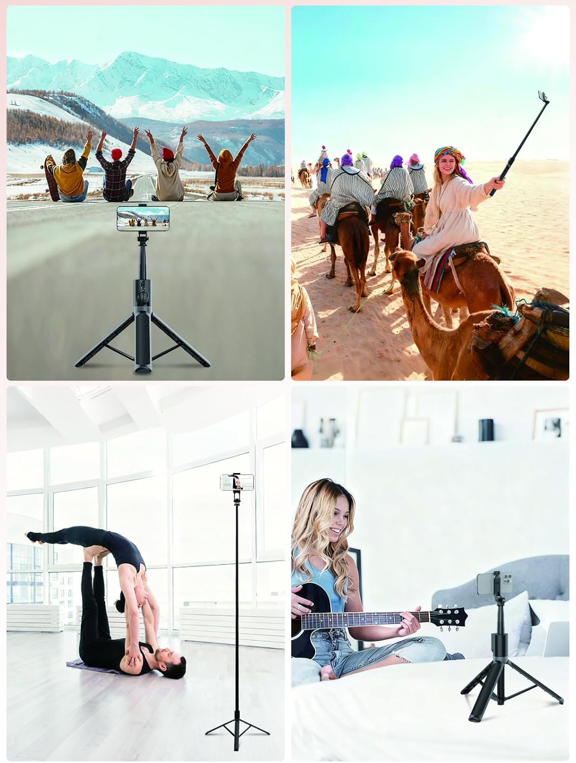 Thumbnail 6 de QIVORO 71"/180cm Phone Tripod: Portable, Extendable Selfie Stick and Tripod for Phone or Camera