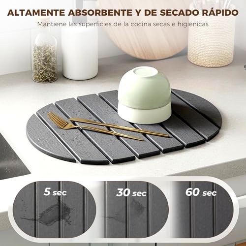 Detalle de Protector de encimera con diatomita Kteeurqer 40 × 30 cm (gris oscuro)