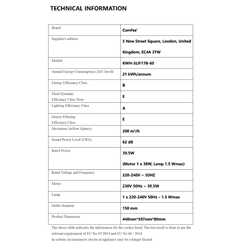 Thumbnail 8 de COMFEE' Visor Cooker Hood, 60cm Under-Cabinet Extractor Fan