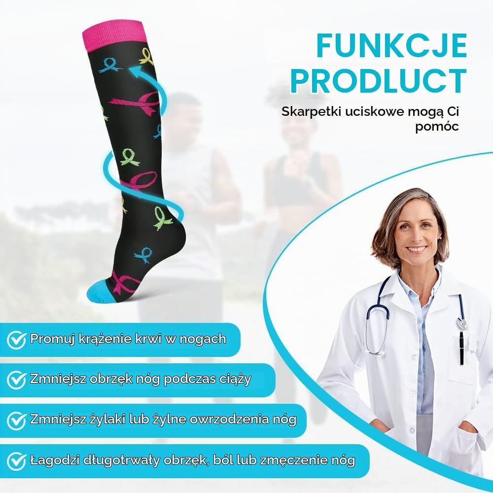 Detalle de ACWOO B-S/M – skarpety uciskowe, 3 pary, kompresja 15–20 mmHg