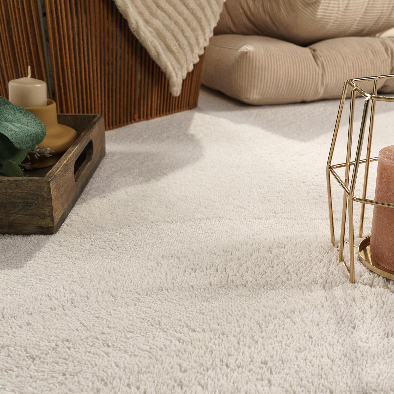 Thumbnail 1 de Paco Home Moderner Wohnzimmer-Teppich Kurzflor (80 x 300 cm), waschbar – Creme 4