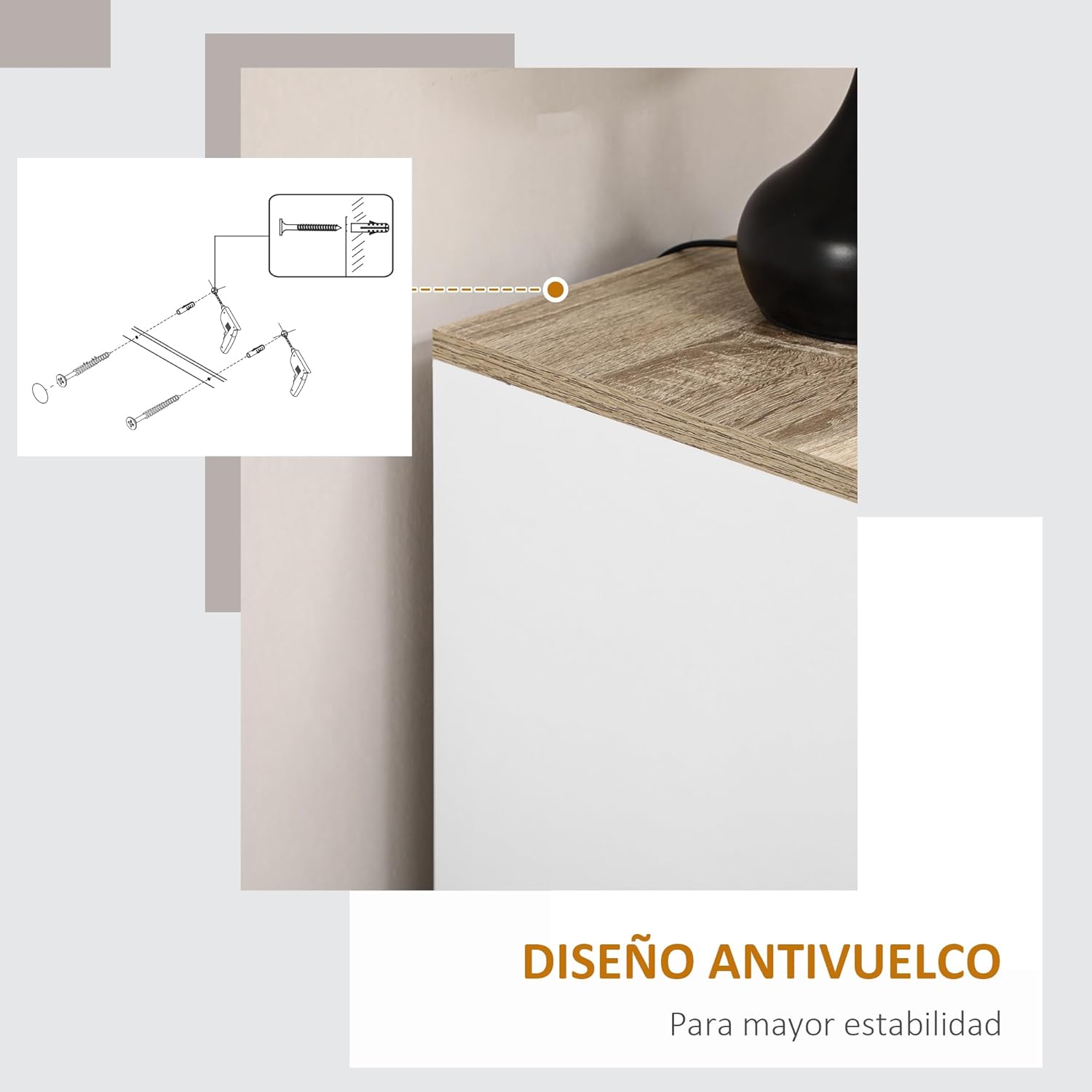 Thumbnail 5 de HOMCOM Armario de Salón Moderno 60x30x90 cm Blanco