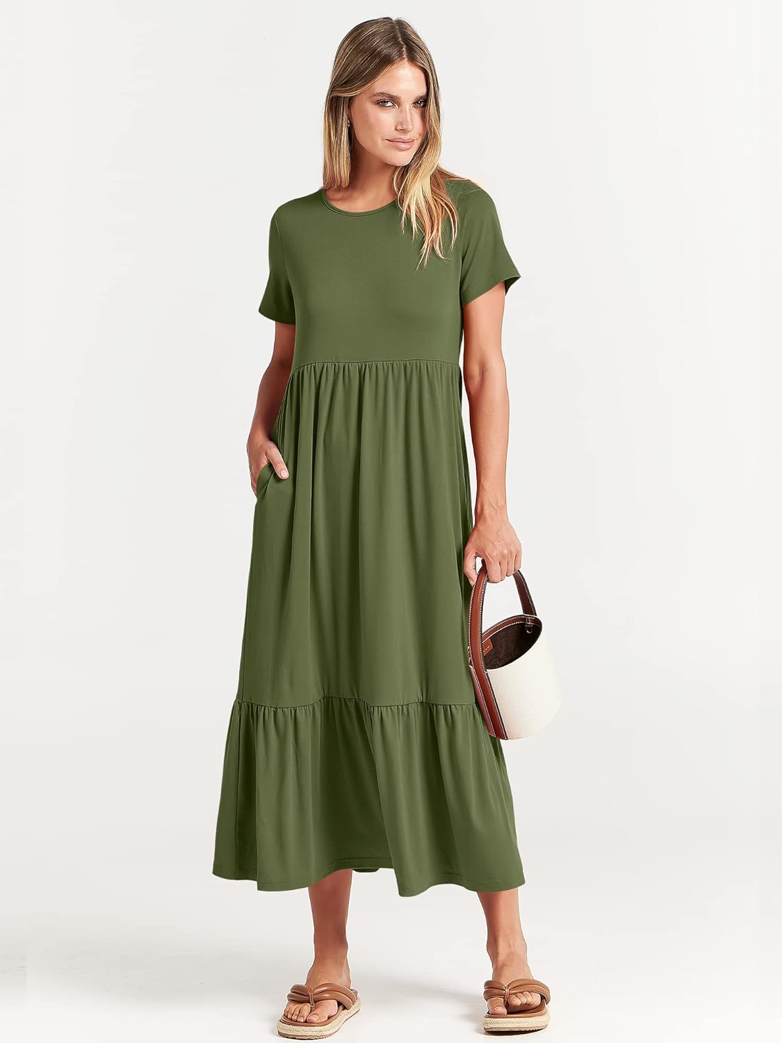 Thumbnail 5 de ANRABESS Women’s 2026 Summer Casual Maxi Dress – Tiered, Flowy A-line with Pockets