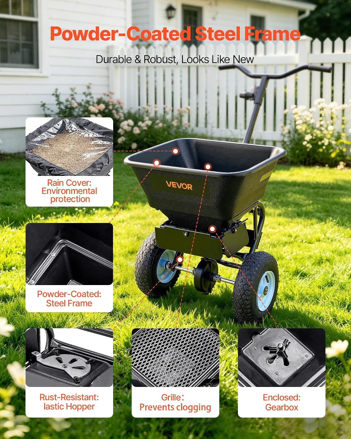 Detalle 2 de VEVOR Broadcast Spreader 100 lb Capacity