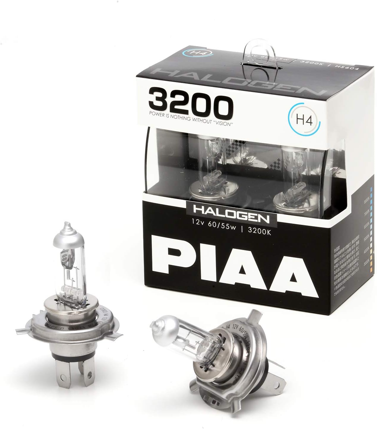 Detalle de PIAA HS604 H4ハロゲンバルブ 3200K 車検対応 12V 60/55W 2個入り