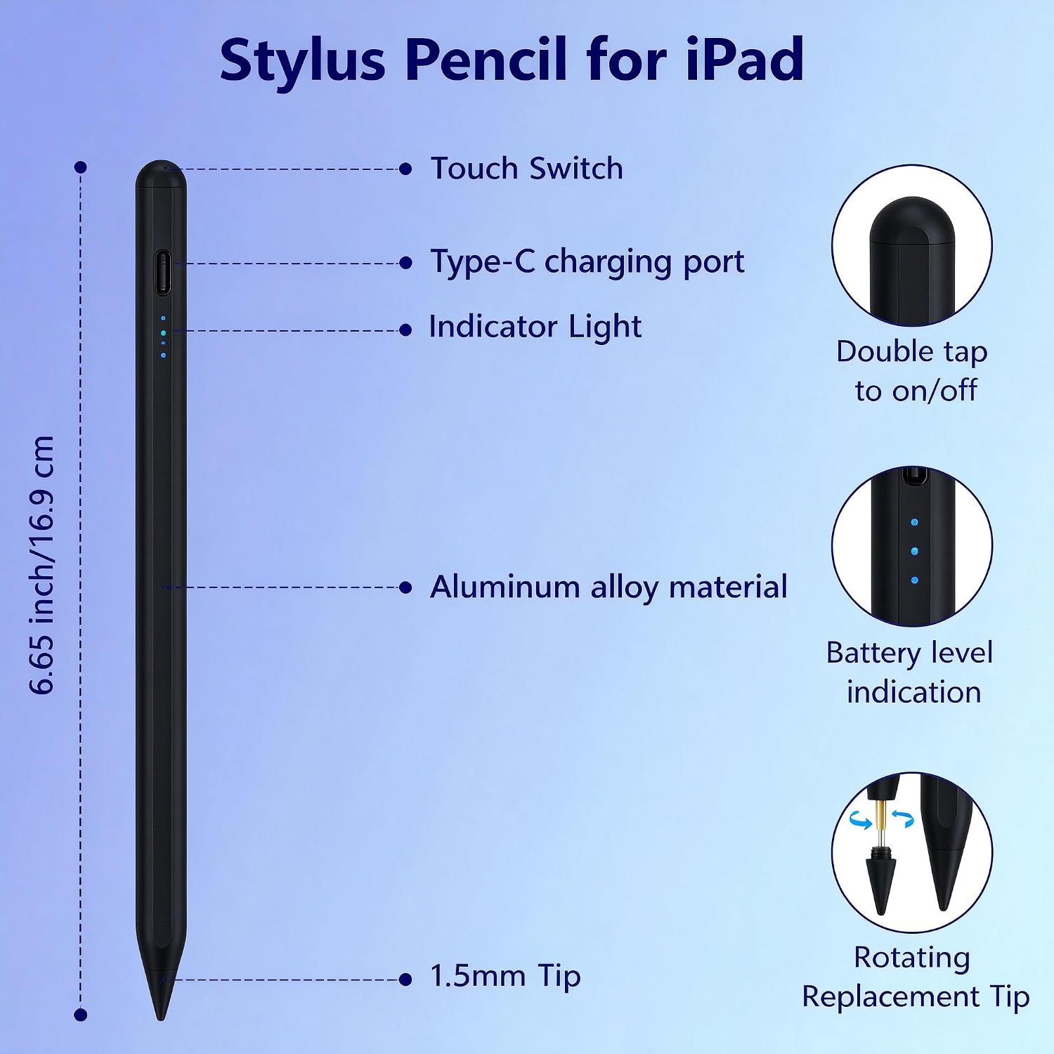 Thumbnail 5 de CC Store Stylus Pen for iPad — 15‑Min Fast Charge ✏