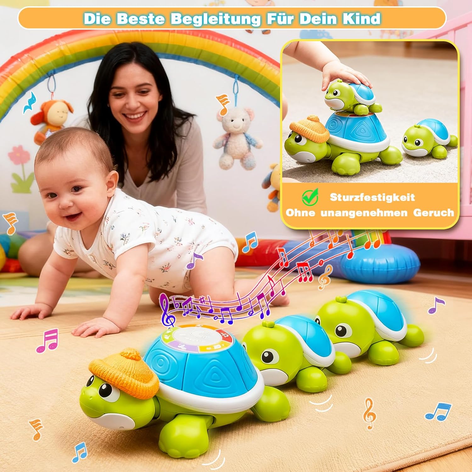 Thumbnail 3 de HILKKET Baby Krabbel Spielzeug mit Licht und Musik (3-tlg.) für 3–9 Monate