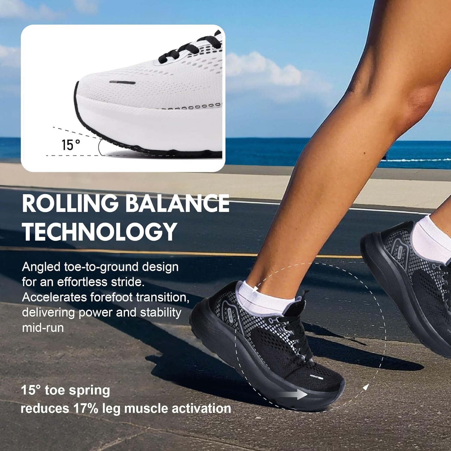 Thumbnail 4 de JACKSHIBO Wide Toe Box Shoes 1.57" midsole