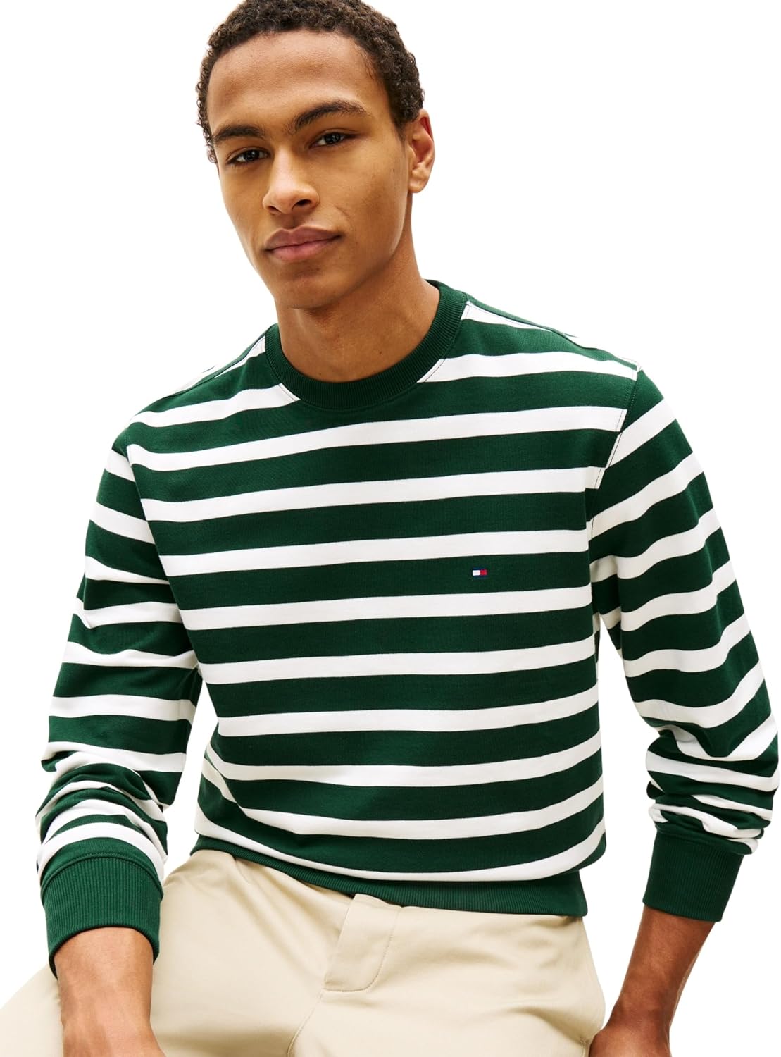 Detalle de Tommy Hilfiger Ess Terry Block STP Sweatshirt Mw0mw41352 – Felpa Uomo in Cotone