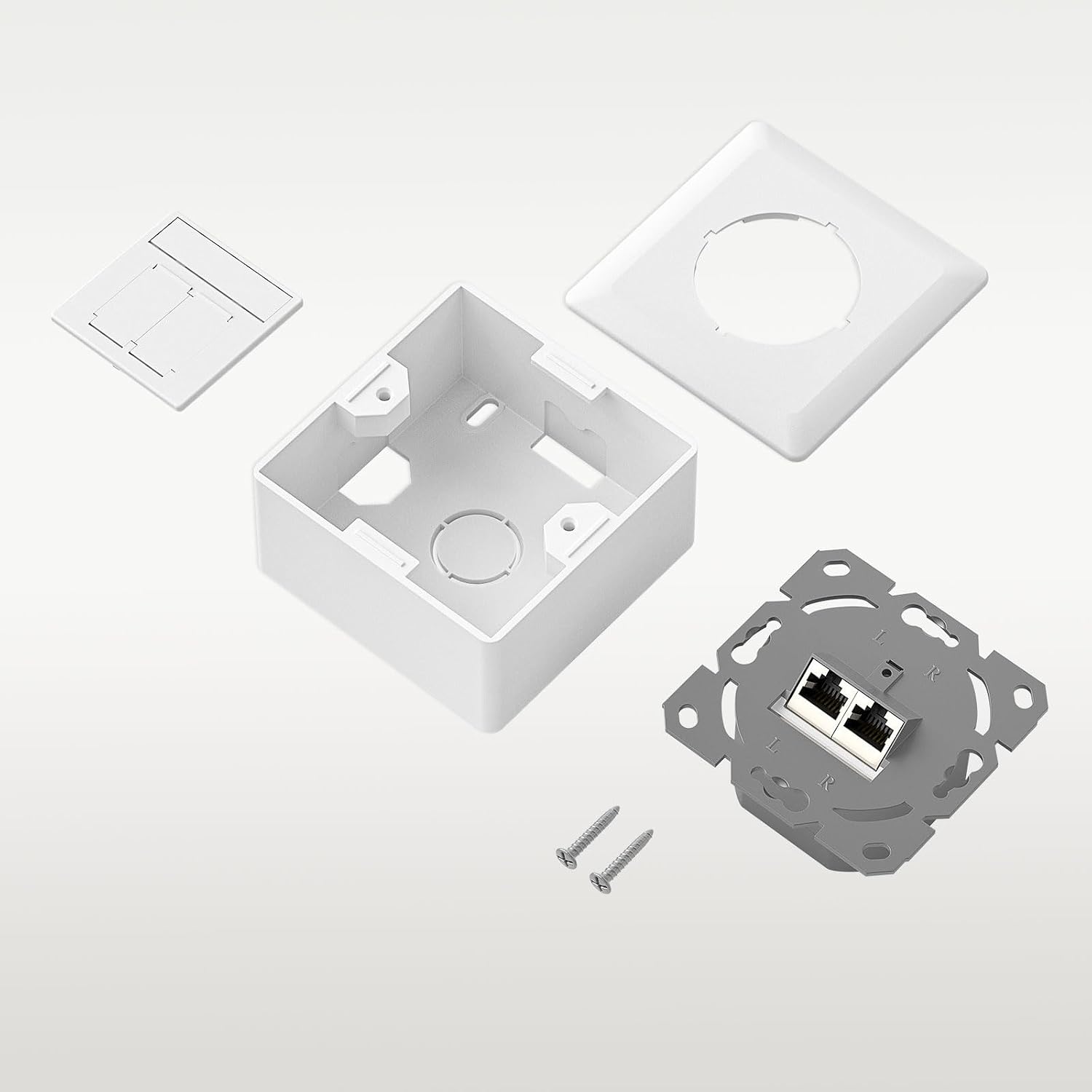 Detalle de iwillink Cat7 Netzwerkdose 2 Port 10 Gigabit