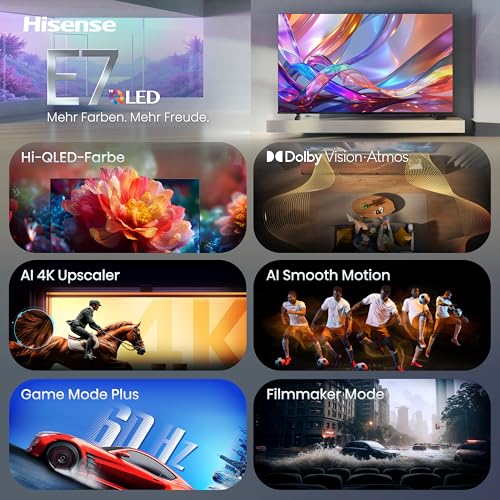 Detalle de Hisense 50E7DS – 50 Zoll 4K QLED Smart TV mit Hi-View AI Engine